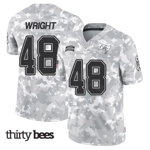 Javin Wright ＃48 Tampa Bay Buccaneers Youth Limited Arctic Camo 2024 Salute to Service Jersey