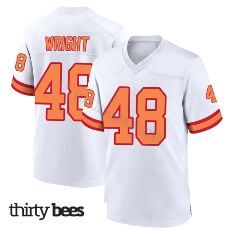 Javin Wright ＃48 Tampa Bay Buccaneers Youth Game White '76 Jersey