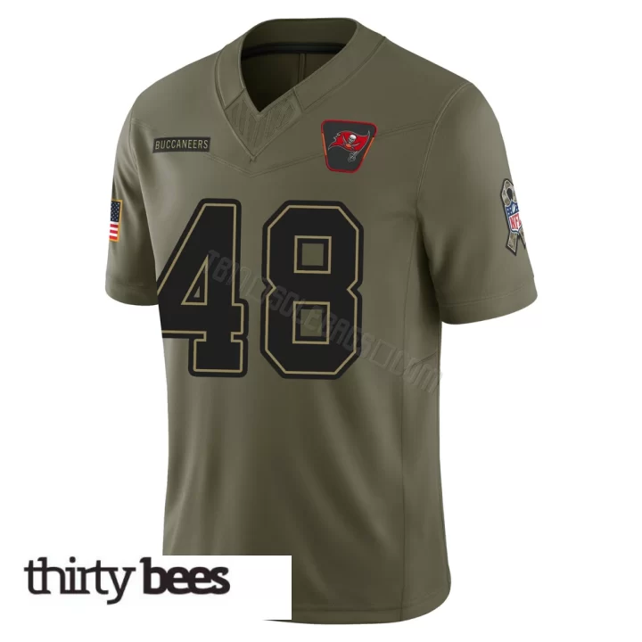 Javin Wright ＃48 Tampa Bay Buccaneers Youth Limited Olive 2025 Salute to Service Jersey