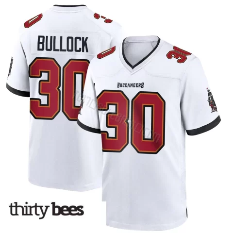John Bullock ＃30 Tampa Bay Buccaneers Men's Game White Jersey