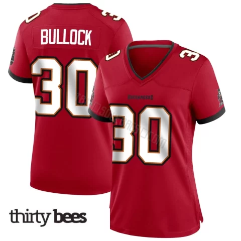 John Bullock ＃30 Tampa Bay Buccaneers Women's Game Red Team Color Jersey