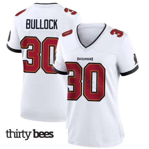 John Bullock ＃30 Tampa Bay Buccaneers Women's Game White Jersey
