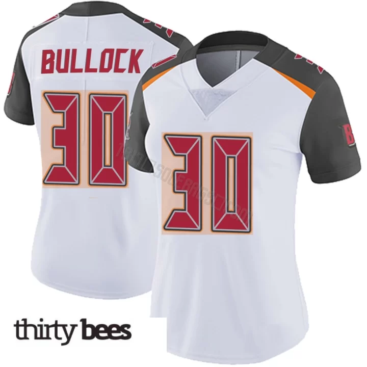 John Bullock ＃30 Tampa Bay Buccaneers Women's Limited White Vapor Untouchable Jersey