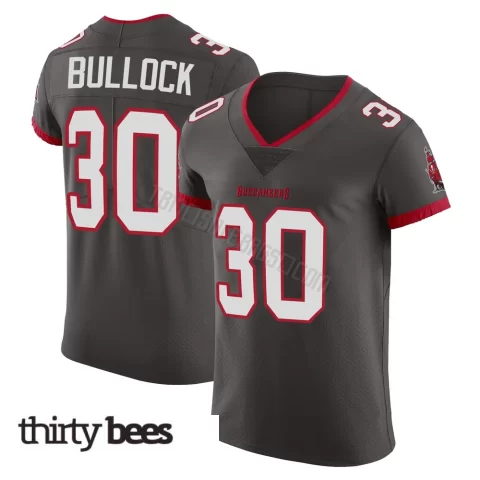 John Bullock ＃30 Tampa Bay Buccaneers Men's Elite Pewter Alternate Vapor Jersey