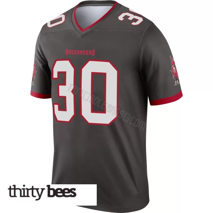 John Bullock ＃30 Tampa Bay Buccaneers Youth Legend Pewter Alternate Jersey
