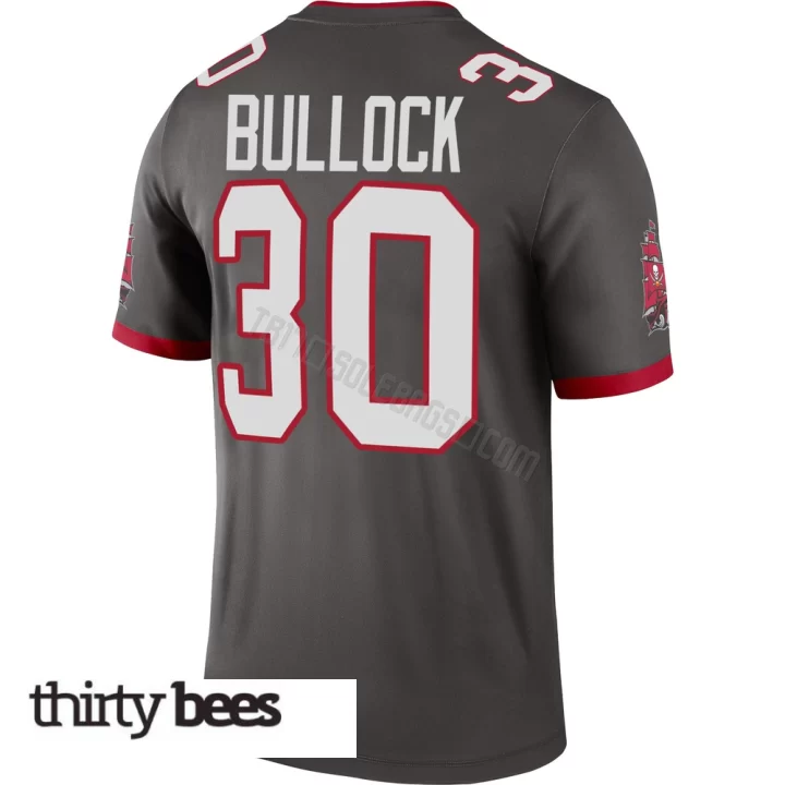 John Bullock ＃30 Tampa Bay Buccaneers Youth Legend Pewter Alternate Jersey