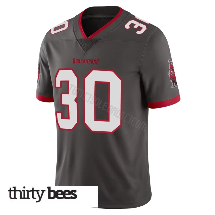John Bullock ＃30 Tampa Bay Buccaneers Men's Limited Pewter Alternate Vapor Jersey