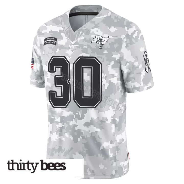 John Bullock ＃30 Tampa Bay Buccaneers Youth Limited Arctic Camo 2024 Salute to Service Jersey