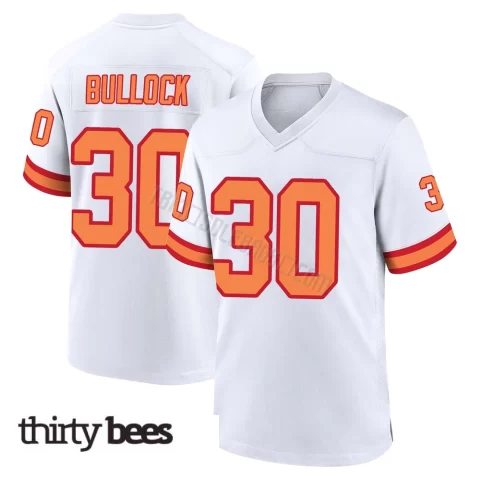 John Bullock ＃30 Tampa Bay Buccaneers Men's Game White '76 Jersey