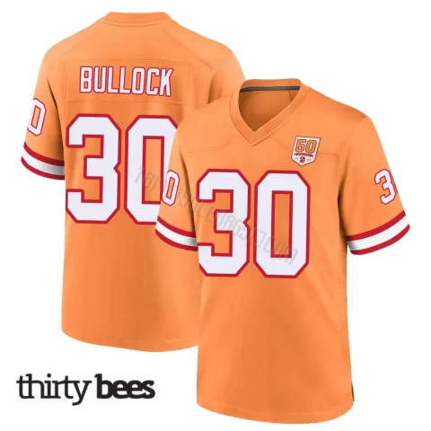 John Bullock ＃30 Tampa Bay Buccaneers Men's Game Cream sicle 50th Season Jersey
