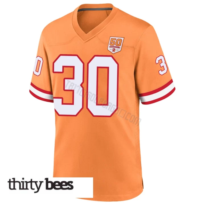 John Bullock ＃30 Tampa Bay Buccaneers Youth Game Cream sicle 50th Season Jersey
