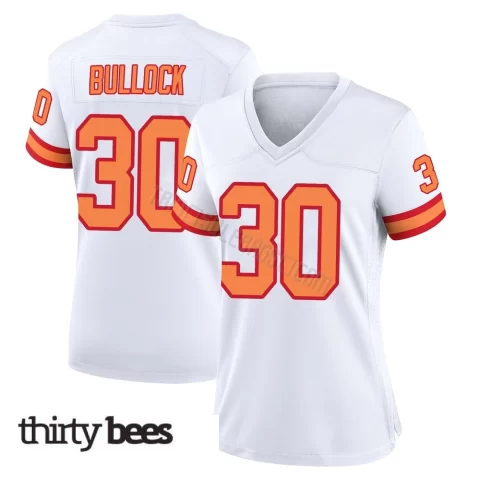 John Bullock ＃30 Tampa Bay Buccaneers Women's Game White '76 Jersey