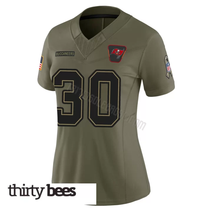 John Bullock ＃30 Tampa Bay Buccaneers Women's Limited Olive 2025 Salute to Service Jersey