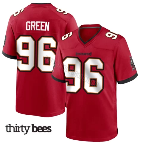 Josiah Green ＃96 Tampa Bay Buccaneers Men's Game Red Team Color Jersey