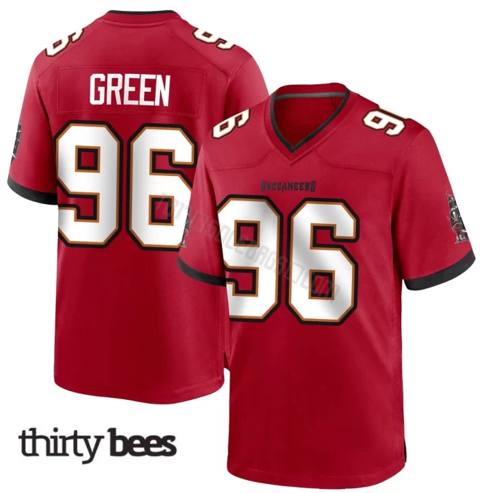 Josiah Green ＃96 Tampa Bay Buccaneers Men's Game Red Team Color Jersey