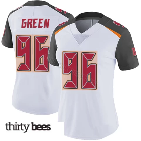 Josiah Green ＃96 Tampa Bay Buccaneers Women's Limited White Vapor Untouchable Jersey