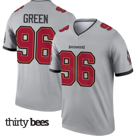Josiah Green ＃96 Tampa Bay Buccaneers Youth Legend Gray Inverted Jersey