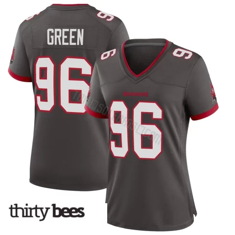 Josiah Green ＃96 Tampa Bay Buccaneers Women's Game Pewter Alternate Jersey