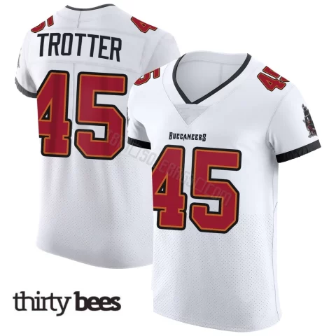 Josiah Trotter ＃45 Tampa Bay Buccaneers Men's Elite White Vapor Jersey