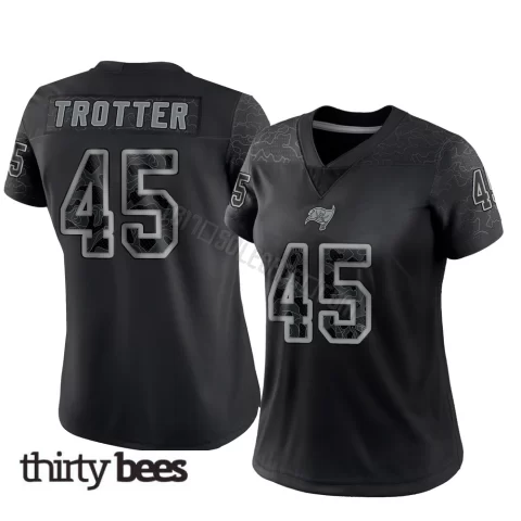 Josiah Trotter ＃45 Tampa Bay Buccaneers Women's Limited Black Reflective Jersey