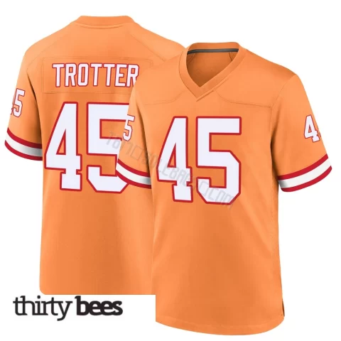 Josiah Trotter ＃45 Tampa Bay Buccaneers Men's Game Orange Throwback Jersey