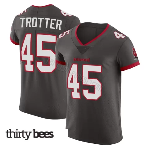 Josiah Trotter ＃45 Tampa Bay Buccaneers Men's Elite Pewter Alternate Vapor Jersey