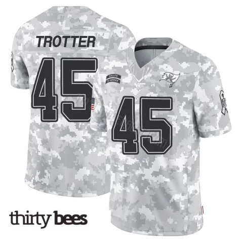 Josiah Trotter ＃45 Tampa Bay Buccaneers Youth Limited Arctic Camo 2024 Salute to Service Jersey