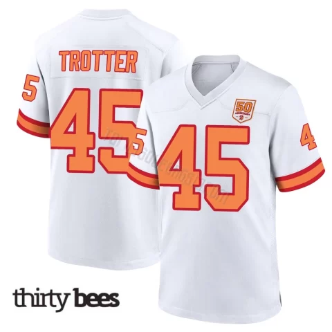 Josiah Trotter ＃45 Tampa Bay Buccaneers Men's Game White '76 50th Season Jersey