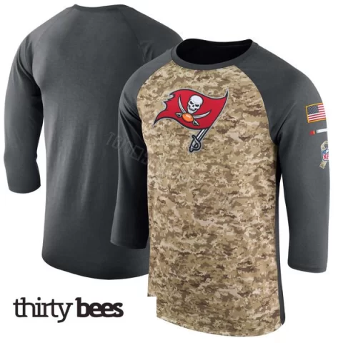 Tampa Bay Buccaneers Men's Legend Camo/Anthracite Salute to Service 2017 Sideline Performance Three-Quarter Sleeve T-Shirt