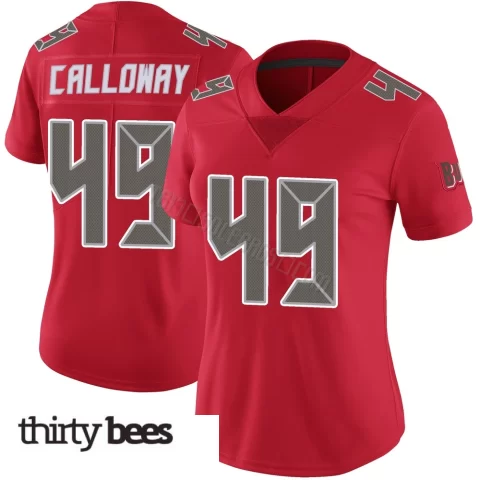 Kadarius Calloway ＃49 Tampa Bay Buccaneers Women's Limited Red Color Rush Jersey
