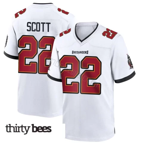 Keionte Scott ＃22 Tampa Bay Buccaneers Men's Game White Jersey