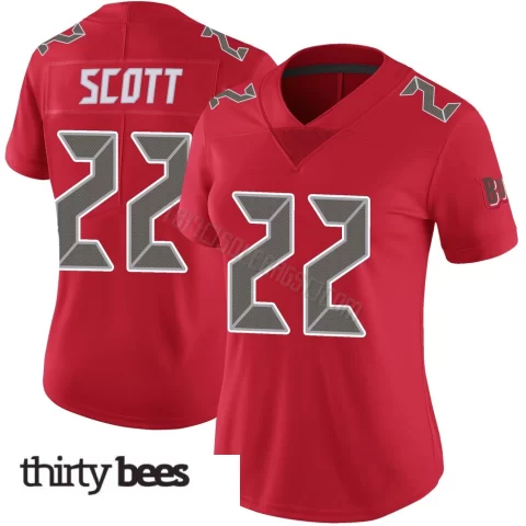 Keionte Scott ＃22 Tampa Bay Buccaneers Women's Limited Red Color Rush Jersey