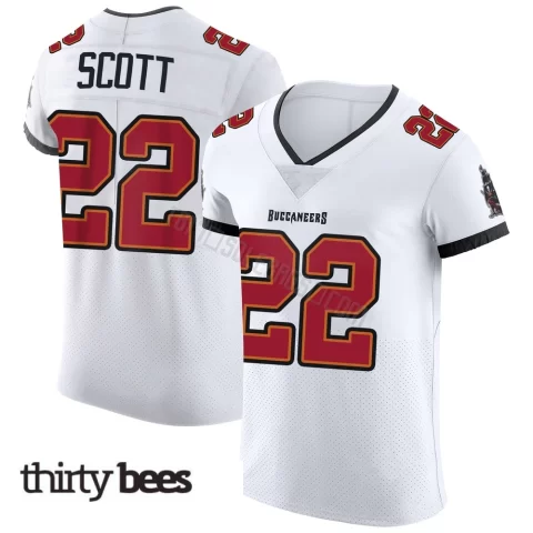 Keionte Scott ＃22 Tampa Bay Buccaneers Men's Elite White Vapor Jersey