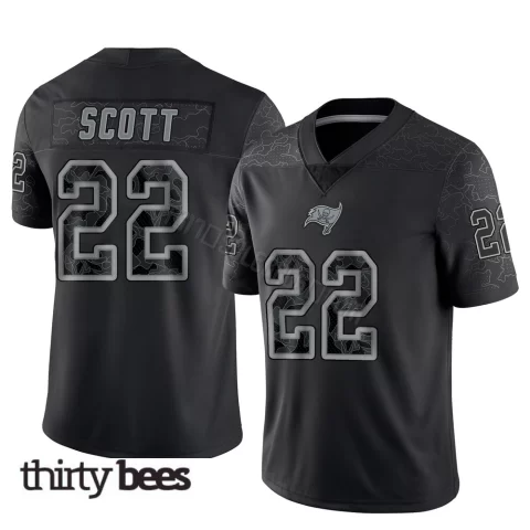 Keionte Scott ＃22 Tampa Bay Buccaneers Youth Limited Black Reflective Jersey