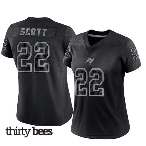 Keionte Scott ＃22 Tampa Bay Buccaneers Women's Limited Black Reflective Jersey