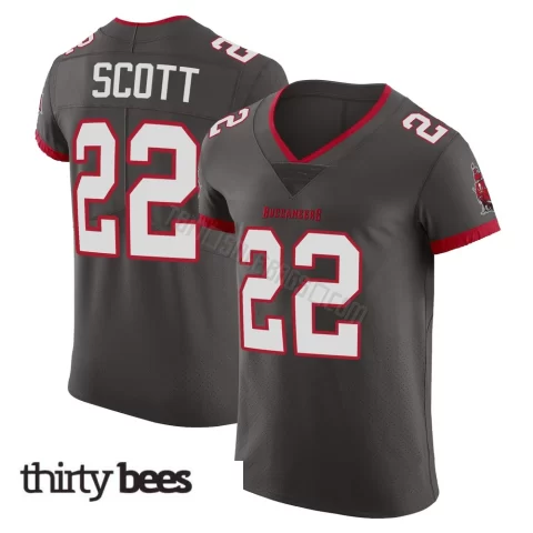 Keionte Scott ＃22 Tampa Bay Buccaneers Men's Elite Pewter Alternate Vapor Jersey