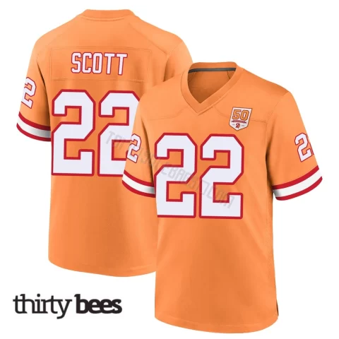 Keionte Scott ＃22 Tampa Bay Buccaneers Men's Game Cream sicle 50th Season Jersey