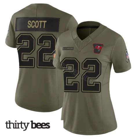Keionte Scott ＃22 Tampa Bay Buccaneers Women's Limited Olive 2025 Salute to Service Jersey