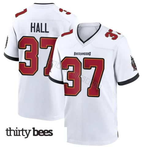 Kemon Hall ＃37 Tampa Bay Buccaneers Men's Game White Jersey