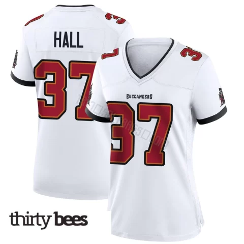 Kemon Hall ＃37 Tampa Bay Buccaneers Women's Game White Jersey