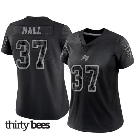 Kemon Hall ＃37 Tampa Bay Buccaneers Women's Limited Black Reflective Jersey