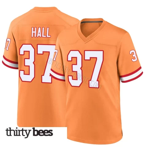 Kemon Hall ＃37 Tampa Bay Buccaneers Men's Game Orange Throwback Jersey