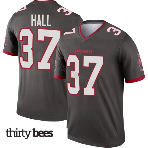 Kemon Hall ＃37 Tampa Bay Buccaneers Youth Legend Pewter Alternate Jersey