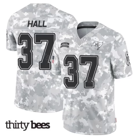 Kemon Hall ＃37 Tampa Bay Buccaneers Youth Limited Arctic Camo 2024 Salute to Service Jersey