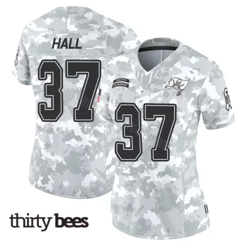 Kemon Hall ＃37 Tampa Bay Buccaneers Women's Limited Arctic Camo 2024 Salute to Service Jersey