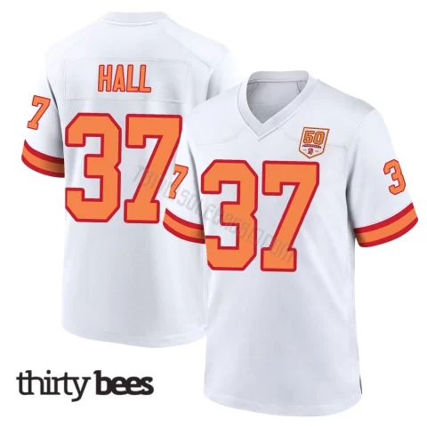 Kemon Hall ＃37 Tampa Bay Buccaneers Men's Game White '76 50th Season Jersey