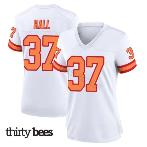 Kemon Hall ＃37 Tampa Bay Buccaneers Women's Game White '76 Jersey