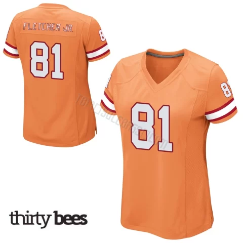 Kenny Fletcher Jr. ＃81 Tampa Bay Buccaneers Women's Game Orange Alternate Jersey