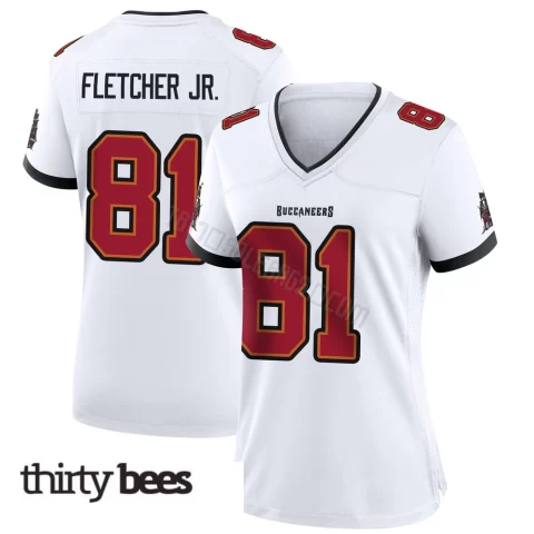 Kenny Fletcher Jr. ＃81 Tampa Bay Buccaneers Women's Game White Jersey