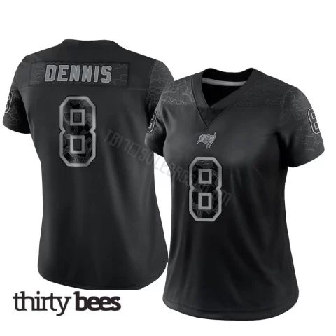 SirVocea Dennis ＃8 Tampa Bay Buccaneers Women's Limited Black Reflective Jersey